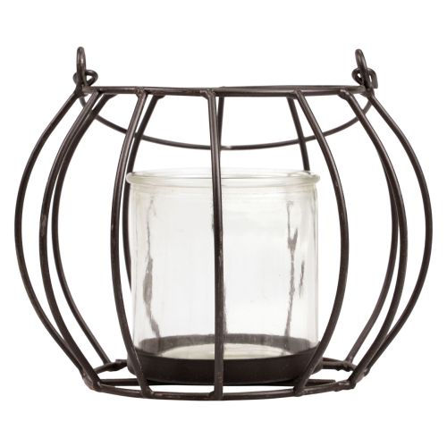 Floristik24 Gartenlaterne Metall Schwarz Windlicht zum Aufhängen Ø16,5cm