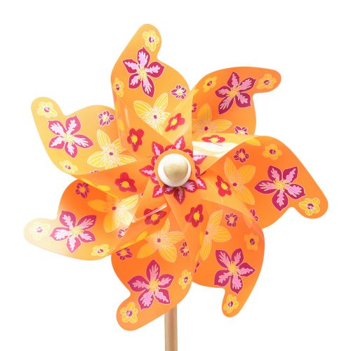 Floristik24 Windmühle am Stab Windrad Orange Gelb Rosa Ø30,5cm 74cm