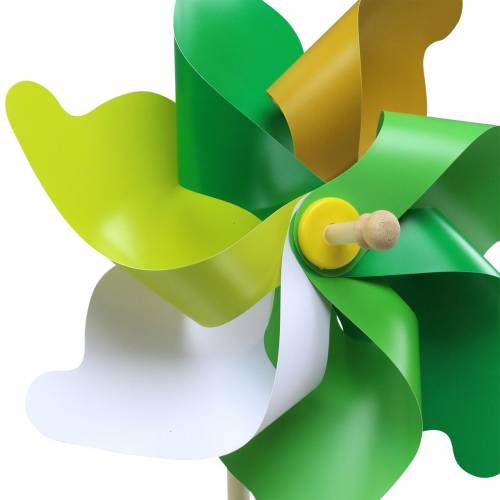 Floristik24 Schicke Windmühle am Stab Grün Gold Weiß Ø30cm