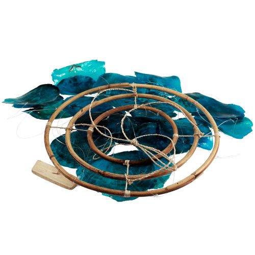 Artikel Windspiel Maritim Hängedeko Capiz Muscheln Blau 90cm