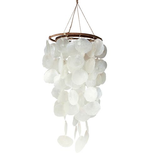 Floristik24 Windspiel Maritim Klangspiel Capiz Muscheln Natur 90cm