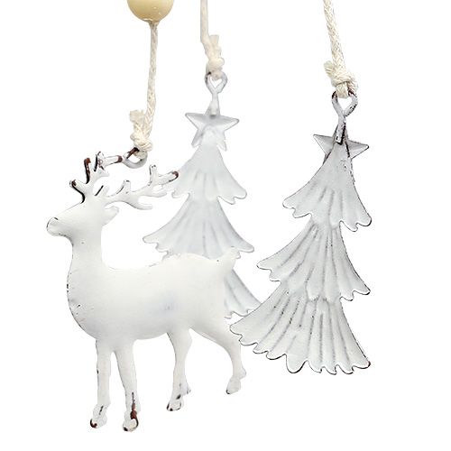 Floristik24 Windspiel weihnachtlich aus Metall Weiß Ø17cm