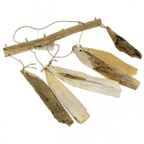 Floristik24 Maritime Fischdeko, Treibholz-Windspiel, Holzdeko L50cm B30cm