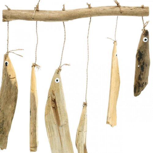 Floristik24 Maritime Fischdeko, Treibholz-Windspiel, Holzdeko L50cm B30cm