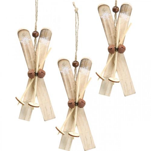 Artikel Winter Deko Ski Christbaumschmuck Ski Paar Holz H17cm 4St