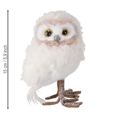 Artikel Winterdeko Deko Eulen Figuren zum Stellen Weiß 15cm 2St
