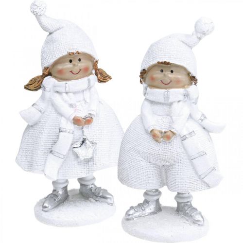 Winterkinder Figuren Weihnachten Winterdeko H17cm 2er-Set