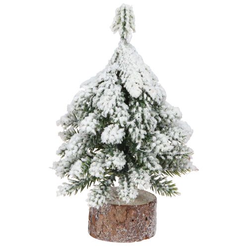 Floristik24 Winterdeko Tannenbaum in Grün Weiß Ø7cm H14cm 4St