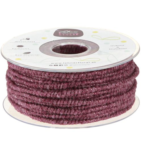 Artikel Wollfaden mit Draht Filzschnur Glimmer Lila Ø5mm 33m
