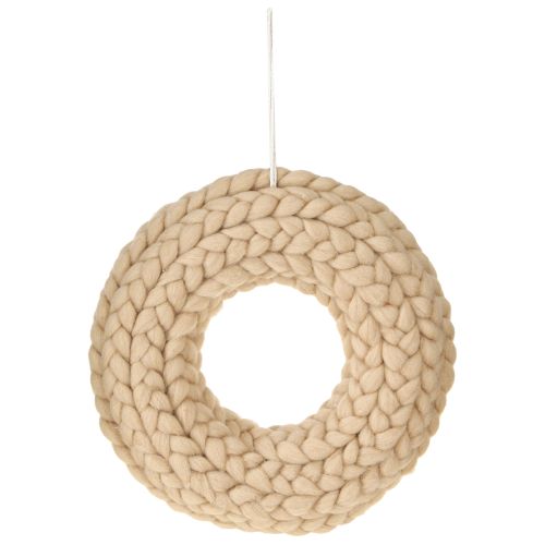 Artikel Wollfilz Dekokranz zum Hängen Hellbraun Ø25cm B4cm