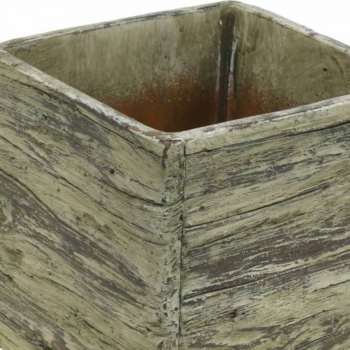 Artikel Blumentopf quadratisch 15x15cm Beton Pflanzkasten Holz Look