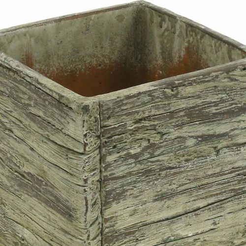 Blumentopf quadratisch 12x12cm Beton Würfel Holz Look