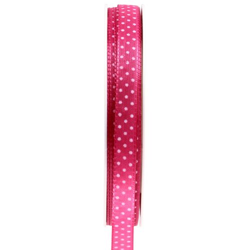 Geschenkband gepunktet Dekoband Band Pink 10mm 25m