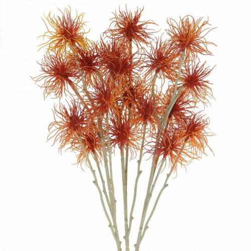 Floristik24 Xanthium Kunstblume Herbstdeko Orange 6 Blüten 80cm 3St