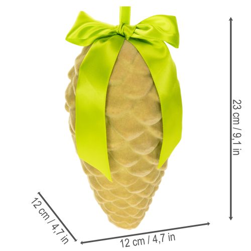 Künstliche Zapfen-Anhänger mit Geschenkband und Schleife 23cm 3er-Set | Floristik24.at
