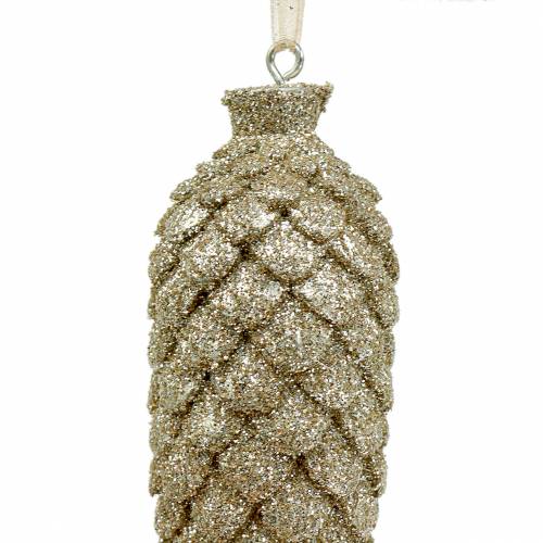 Floristik24 Christbaumschmuck Zapfen Gold Glitter 8,5cm 6St