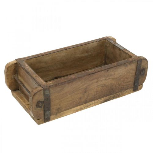 Artikel Holzdeko Vintage Look Ziegel-Form Braun, Rost 31×14,5cm H9cm