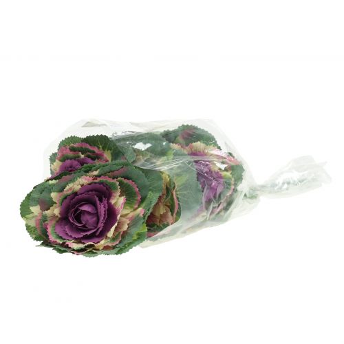 Floristik24 Künstlicher Zierkohl Violett, Grün 25cm 6St