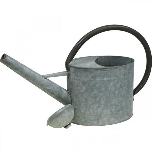 Artikel Metall-Gießkanne, Gartendeko Vintage-Look Silbergrau L53cm H29cm