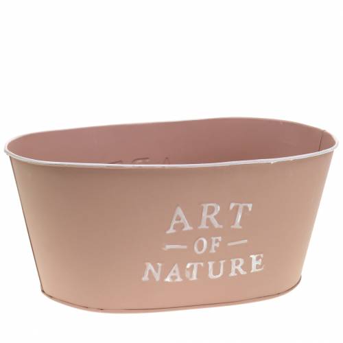 Artikel Blumenschale oval Zink Altrosa 27×18cm H12,5cm