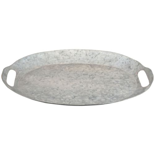 Artikel Deko Tablett oval Metalltablett Zinktablett 47×34×3cm