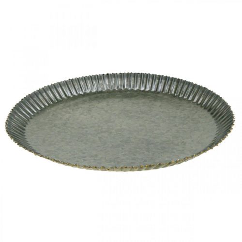Artikel Deko-Teller Zinkteller Metallteller Anthrazit Gold Ø24cm