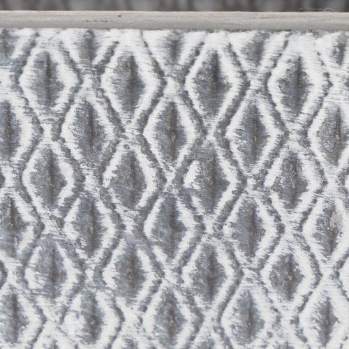 Zinktopf quadratisch mit Rautenmuster 18,5x18,5x15cm grau für Innenbereich | Floristik24.at