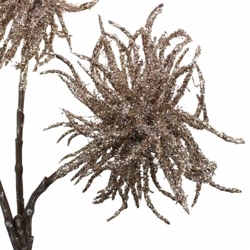 Floristik24 Künstlicher Clematis-Zweig Champagner mit Glitter 46cm