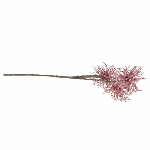 Floristik24 Künstlicher Clematis-Zweig Pink mit Glitter 46cm
