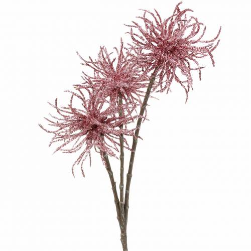 Floristik24 Künstlicher Clematis-Zweig Pink mit Glitter 46cm