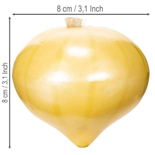 Kunststoff Lebensmittelattrappe Zwiebel 8cm Gelb für Innenbereich | Floristik24.at