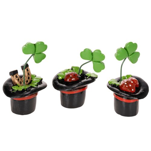 Glücksfiguren Kleeblatt und Käfer im Zylinder Kunststoff 7 cm 3er-Set bestellen | Floristik24.at