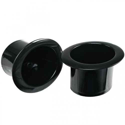 Floristik24 Deko-Zylinder, Silvesterdeko, Hut zum Bepflanzen, Übertopf Neujahr Schwarz H5cm L12cm 20 St