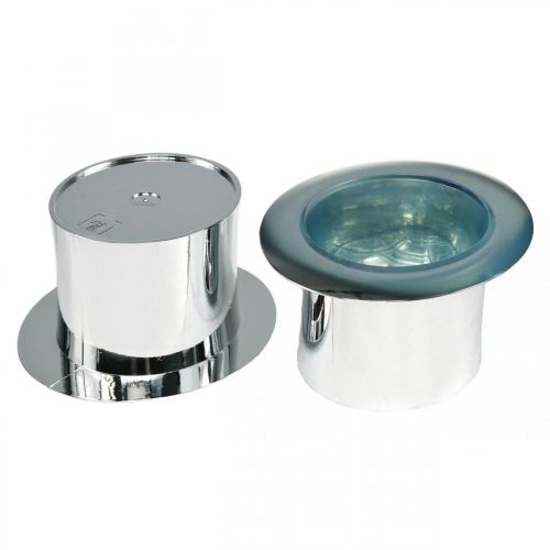 Floristik24 Zylinder zum Bepflanzen, Neujahr, Deko-Hut, Silvesterdeko Silbern H6,5cm L12cm 9St