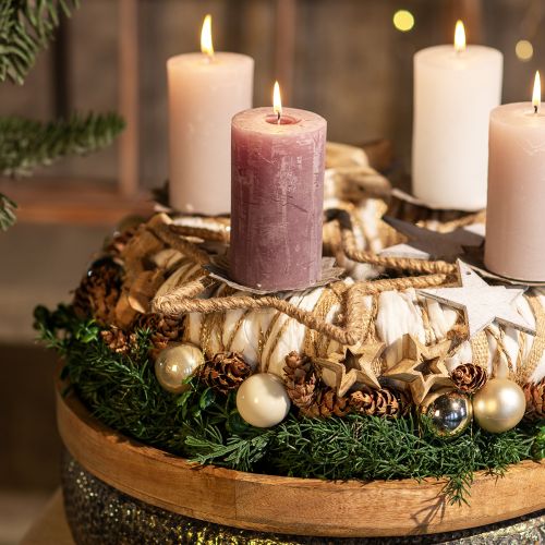 Floristik24 Adventsdeko, Weihnachtsdeko Stern, Dekostern Jute B31cm 4 St