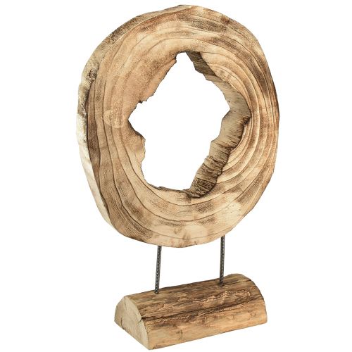 Floristik24 Rustikaler Holzring auf Standfuß – Natürliche Holzmaserung, 54 cm – Einzigartige Skulptur für stilvolles Wohnambiente