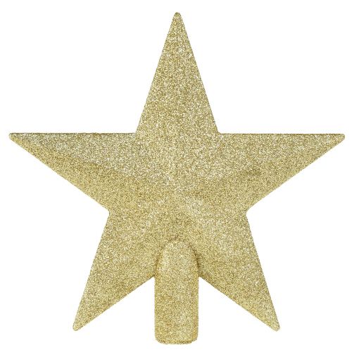 Artikel Glitzernde goldene Baumspitze 19cm Ø – bruchfest und funkelnd, Ideal für festliche Weihnachtsbäume