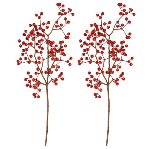 Artikel Beerenzweig Künstlich Rote Beeren Zweig Deko L50cm 2St