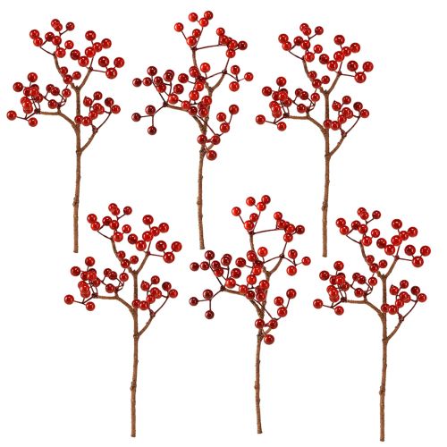 Artikel Leuchtend Rote Beerenzweige – Ideal für Festliche Dekorationen, 30 cm – Set aus 6 St