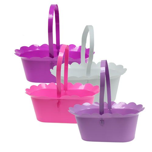 Floristik24 Plastikkorb mit Henkel oval sort. 21 x 11 x 9,5cm 10St