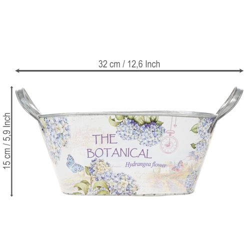 Blumenschale oval Metall mit