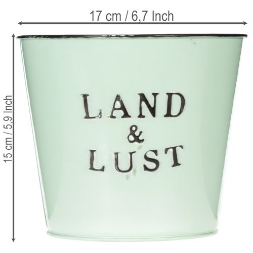Artikel Blumentopf Mint Metall Übertopf Landhaus Ø17cm H15,5cm