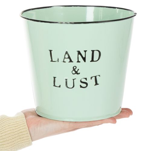 Artikel Blumentopf Mint Metall Übertopf Landhaus Ø17cm H15,5cm