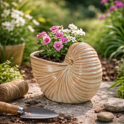 Artikel Blumentopf Schnecke Design Keramik für besondere Pflanzenarrangements 21cm