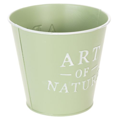 Artikel Blumentopf Zink Mintgrün Ø15cm Höhe 13,5cm mit Prägung „Art of Nature“