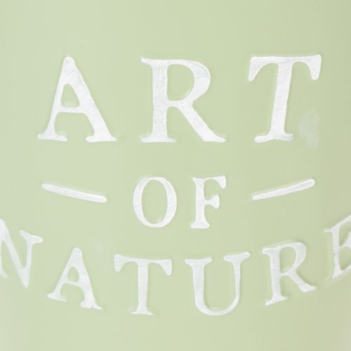 Blumentopf Zink Mintgrün Ø15cm Höhe 13,5cm mit Prägung „Art of Nature“ | Floristik24.at
