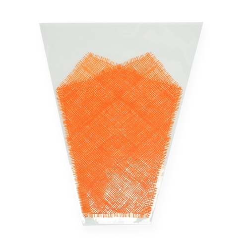 Floristik24 Blumentüte Jute-Muster Orange L40cm B12-30 50St