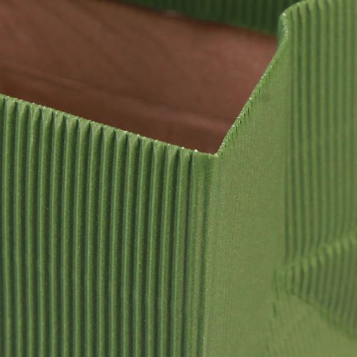 Floristik24 Blumenübertopf Papier Gerippt Olivgrün Grün 12cm 6 St