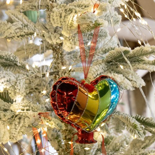 Artikel Bunte Christbaumkugeln Glas Herz Kussmund 2St