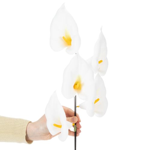 Weiße künstliche Calla am Draht, 50 Stück, 35 cm | Floristik24.at